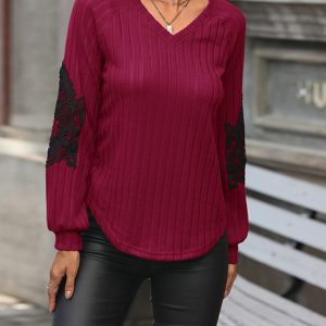 Women's new solid color knitted sweater bottoming top
