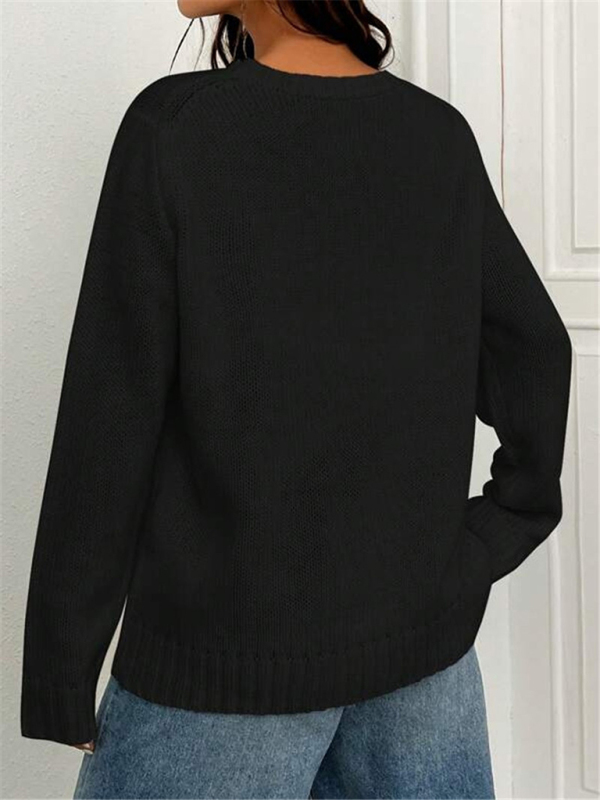 New loose round neck flag pattern simple and versatile knitted sweater - Image 20