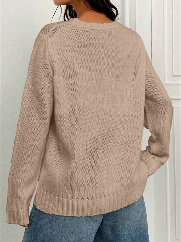 New loose round neck flag pattern simple and versatile knitted sweater - Image 8