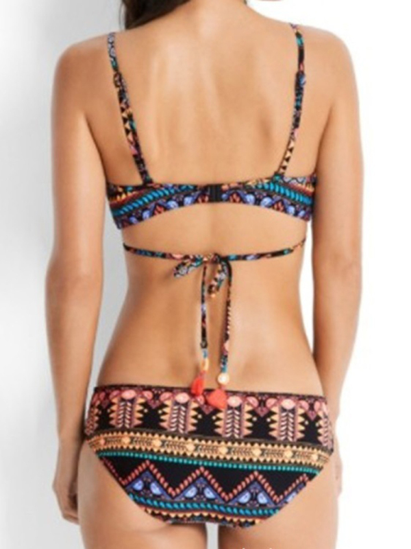 Feminine western style printed stretch elastic two piece bikini - Image 10