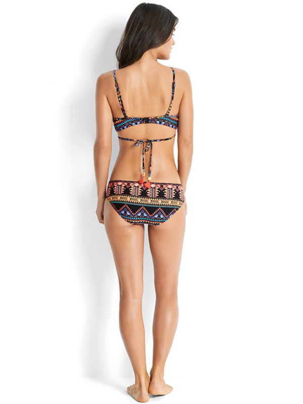 Feminine western style printed stretch elastic two piece bikini - Image 13