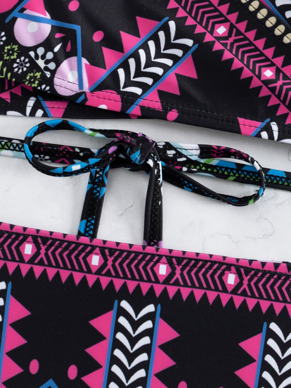 Feminine western style printed stretch elastic two piece bikini - Image 24