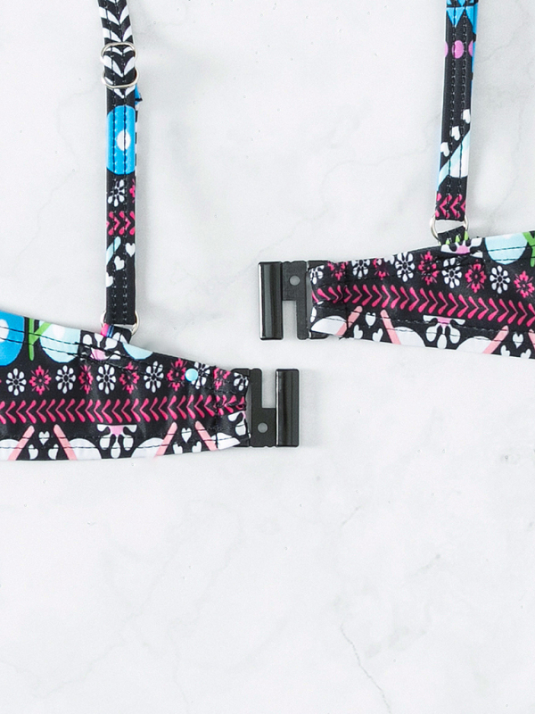 Feminine western style printed stretch elastic two piece bikini - Image 25