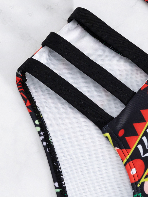 Feminine western style printed stretch elastic two piece bikini - Image 6