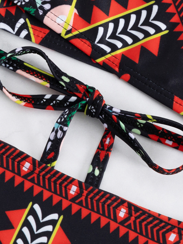 Feminine western style printed stretch elastic two piece bikini - Image 7