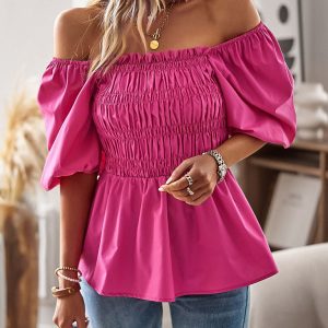 Women's New French Square Neck Waist Top