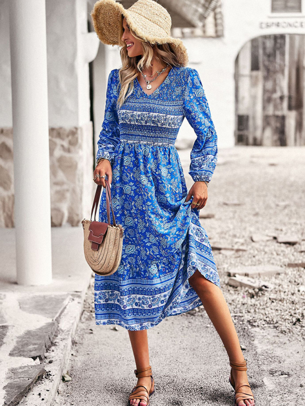 Women's New Bohemian Casual Resort Style V-Neck Dress - Image 4