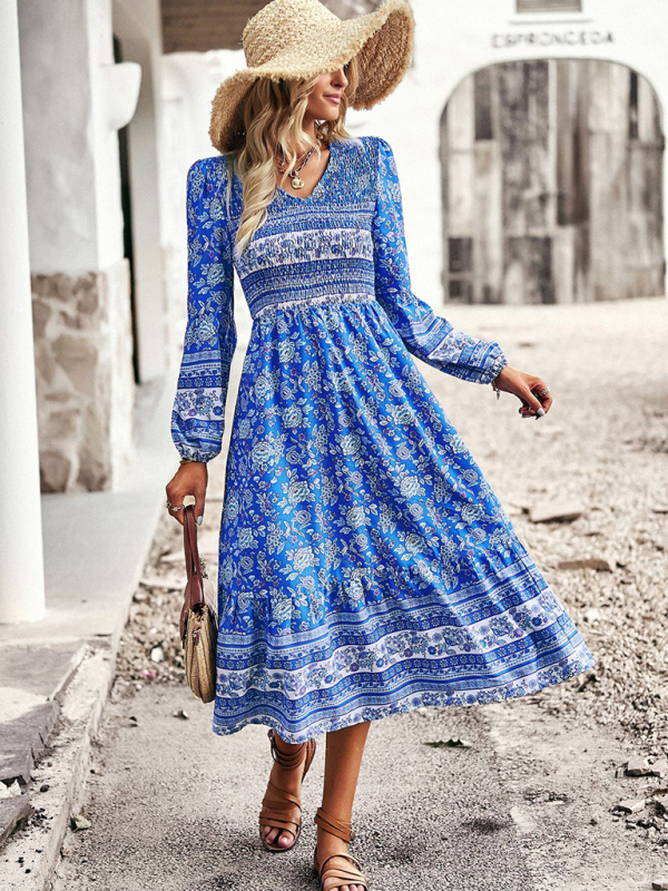 Women's New Bohemian Casual Resort Style V-Neck Dress - Image 5