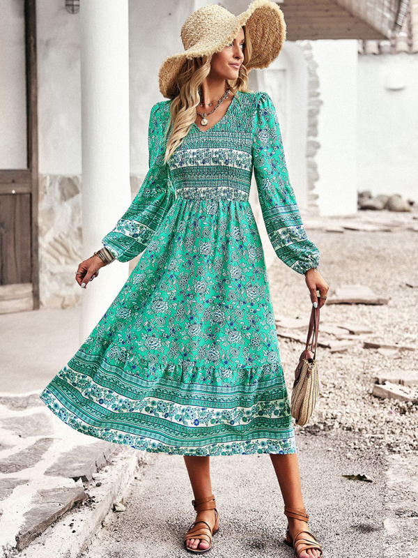 Women's New Bohemian Casual Resort Style V-Neck Dress - Image 8