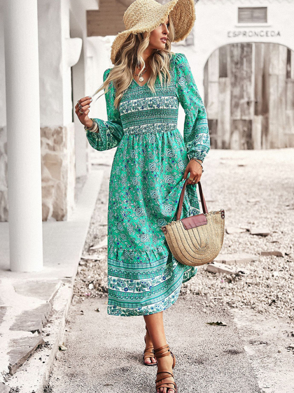 Women's New Bohemian Casual Resort Style V-Neck Dress - Image 7