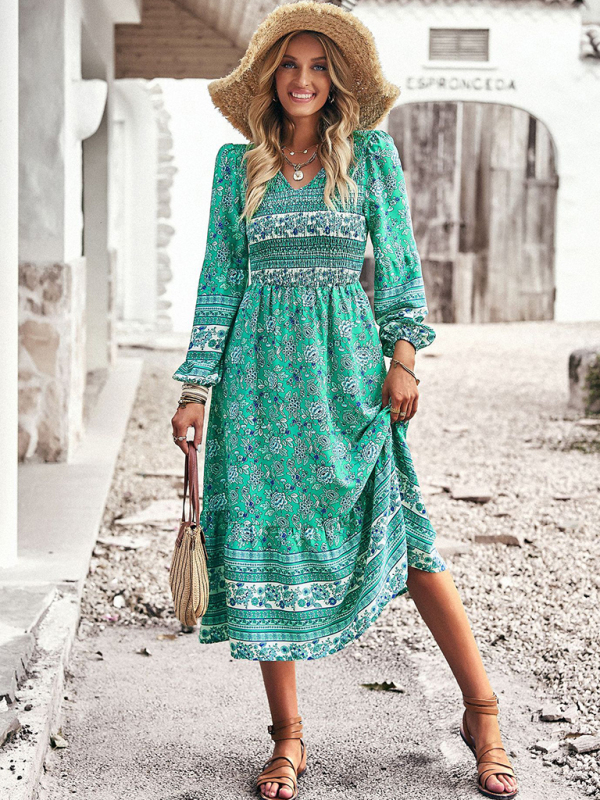 Women's New Bohemian Casual Resort Style V-Neck Dress - Image 10