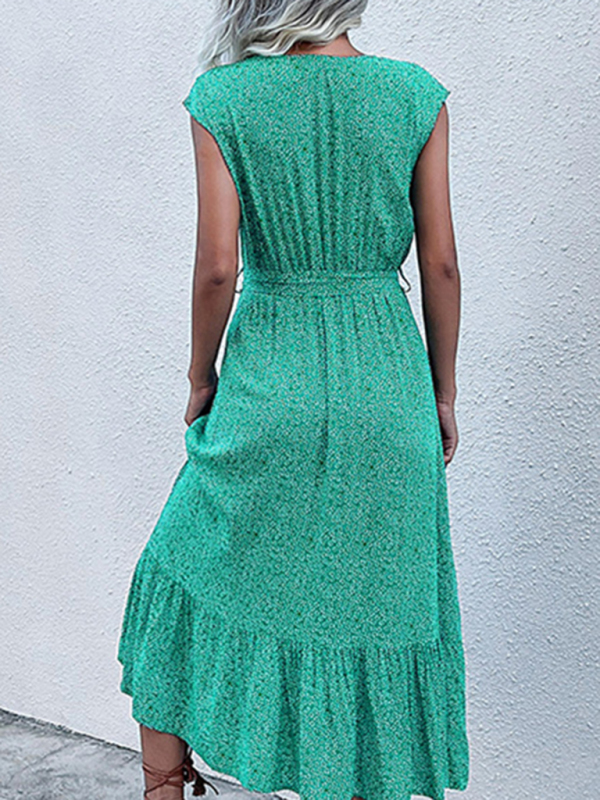 Women's new resort style printed sleeveless strappy dress - Image 15