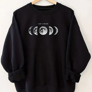 Women's Casual Moon Phase Graphic Sweatshirt