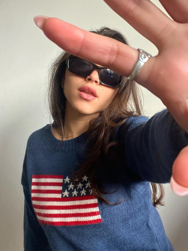 Women's Independence Day American Flag Graphic Pullover Sweater - Image 5