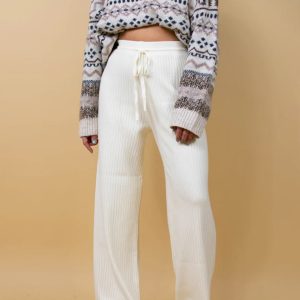 New casual drawstring loose lace straight women's trousers