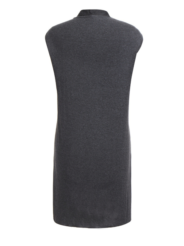 New solid color fashionable casual mid-length cardigan vest - Image 12