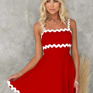 New fresh and sweet solid color sexy suspender short dress