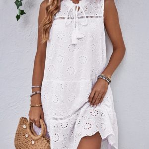 Women's new patchwork lace babydoll dress holiday style dress
