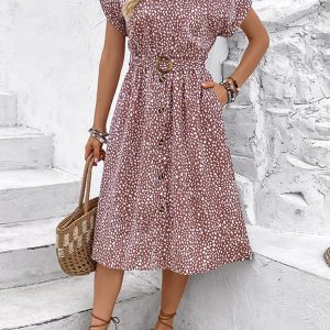New fashionable women's temperament printed dress