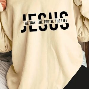 Letter Print Christian Long Sleeve Sweatshirt