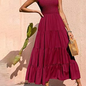 New suspender skirt pleated stitching A-line large hem dress