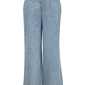 Women's Casual Sequined Denim Straight Pants