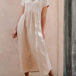 Women's Solid Color Elegant Loose Dress