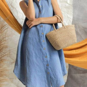 Women's Fashion Solid Color Loose Shirt Skirt