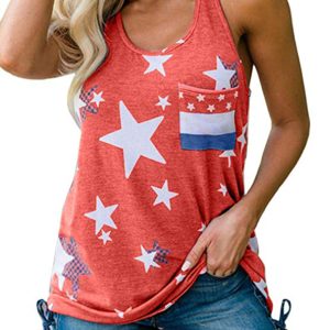 Women's Independence Day Flag Print Loose Casual Tank Top