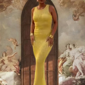 Fashionable and sexy U-neck slim fit sequined hip sleeveless vest dress