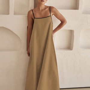 Women's Fashion Casual Suspender Dress with Pockets