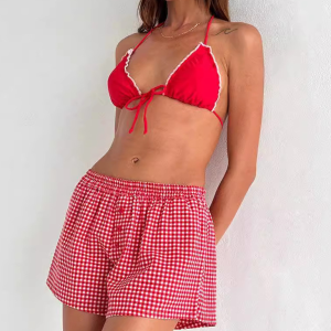 Loose outerwear elastic waist close-fitting sexy dopamine girl style casual shorts