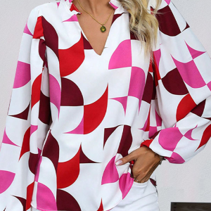 New Geometric Print Long Sleeve Shirt