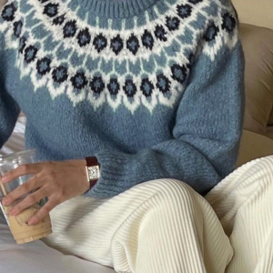 New women's ethnic style pullover sweater style casual versatile knitted sweater