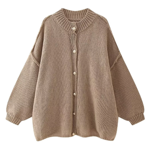 Ladies New Metal Button Cardigan Sweater