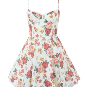 Sexy floral V-neck halter dress