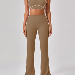 Skinny Outdoor Sports Clashing Color Camisole Underwear + Pants Set Yoga wear