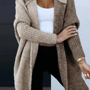 Women's Fashion Open Cardigan Hooded Loose Knitted Sweater