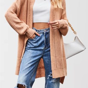 New Loose Knit Cardigan Pocket Jacket