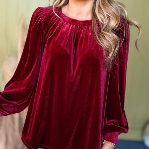 New solid color pullover round neck long sleeve top