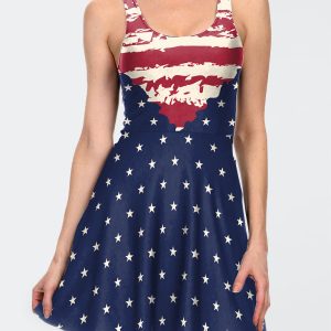 Women's Independence Day Flag Print Dress
