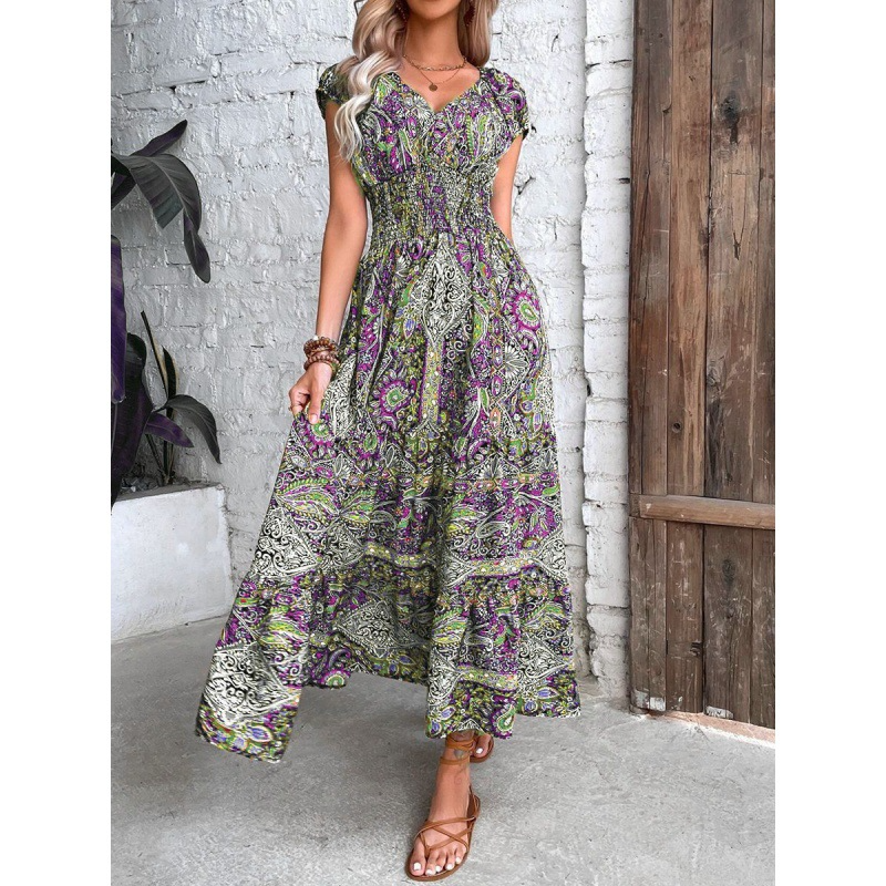Summer new temperament fashion high waist bohemian dress - Image 2