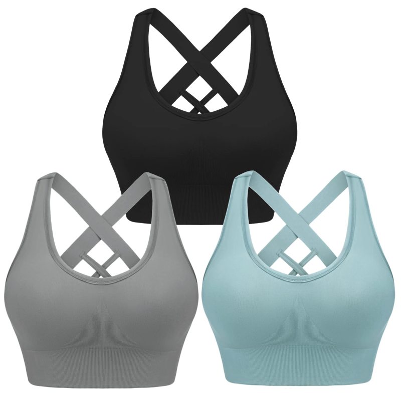 Four seasons women's solid sports nylon sports bra - Image 6