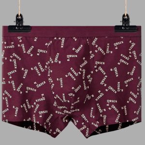 Men's Mid Waist Cotton Breathable Print Boxer Briefs