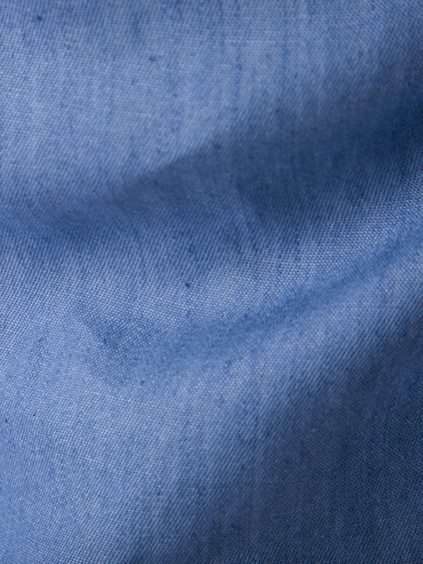 Men's Casual Shirt Pocket Patch Leather Long Sleeve Shirt Denim Shirt - Image 5