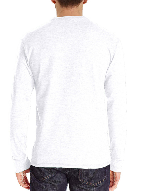 Men's long-sleeved t-shirt foreign trade t-shirt solid color bottoming shirt - Image 17