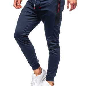 Men's Sweatpants Contrasting Color Pocket Straight Casual Pants