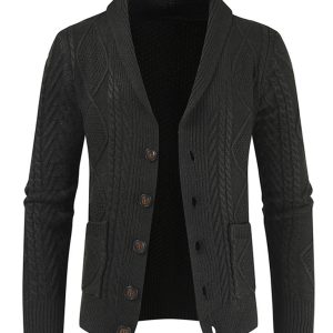 Men's Business Self Design Open Front Cardigan