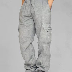 New sports and leisure loose foot multi-pocket tether men's loose overalls trousers