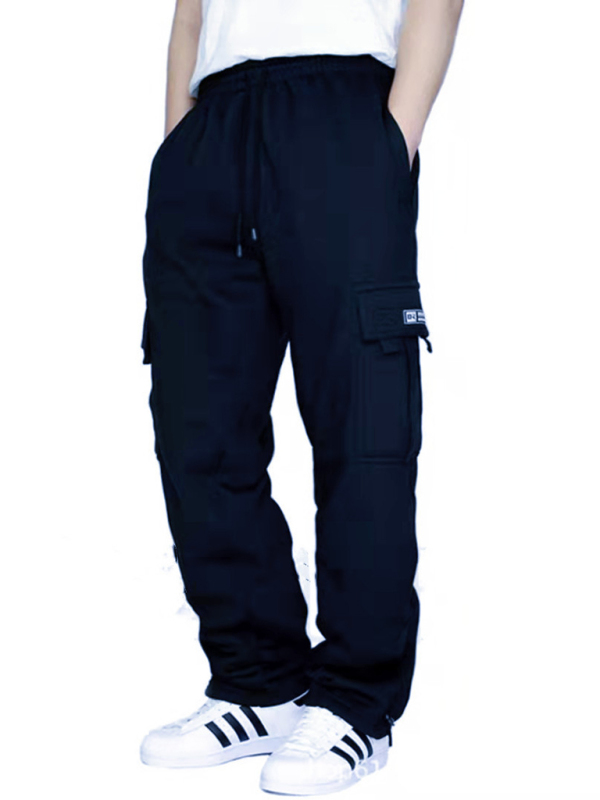New sports and leisure loose foot multi-pocket tether men's loose overalls trousers - Image 3